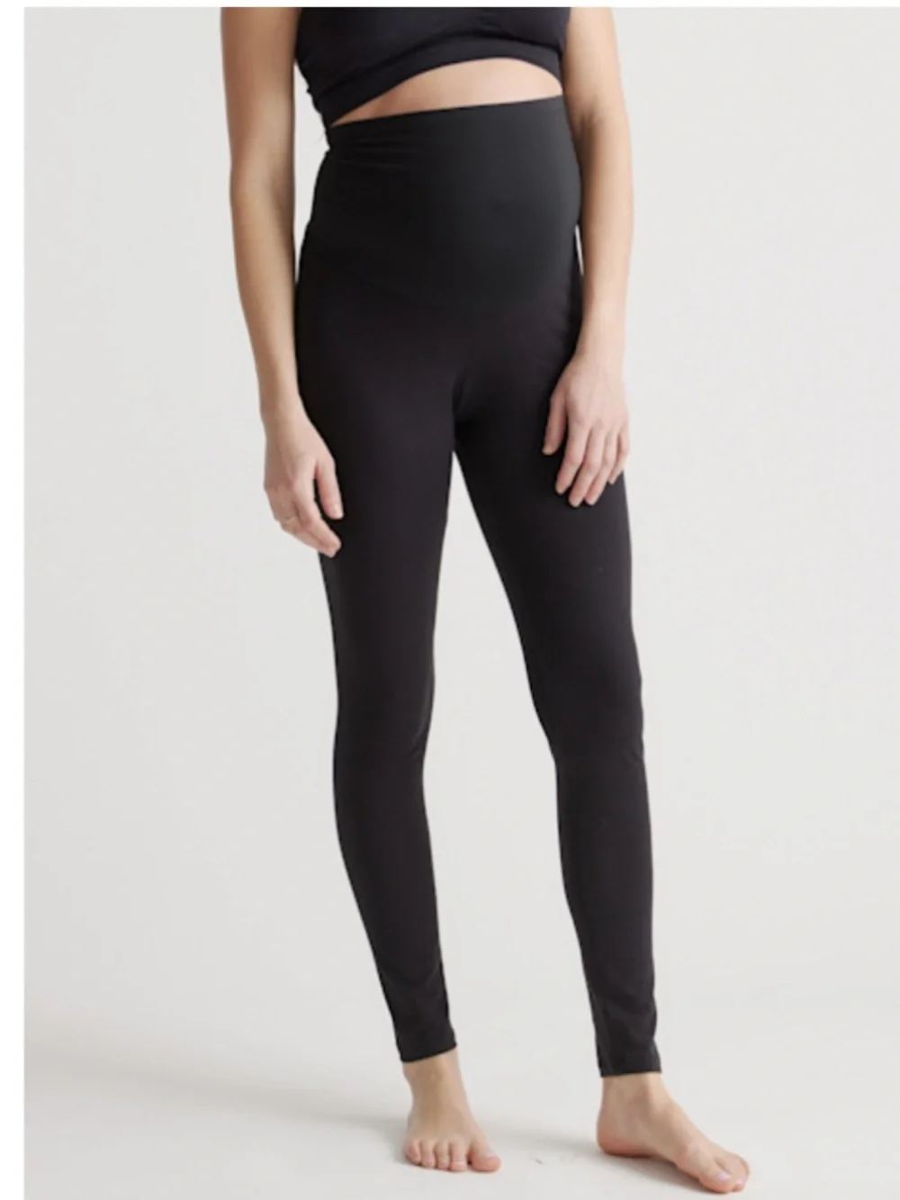Quince Organic Cotton Black Maternity Everyday Leggings